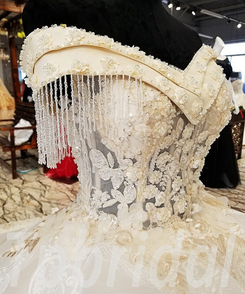 champagne wedding dress plus size 0231-06