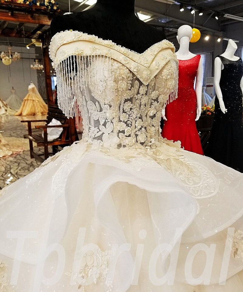 champagne wedding dress plus size 0231-07