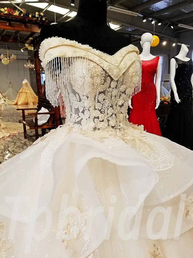 champagne wedding dress plus size 0231-07