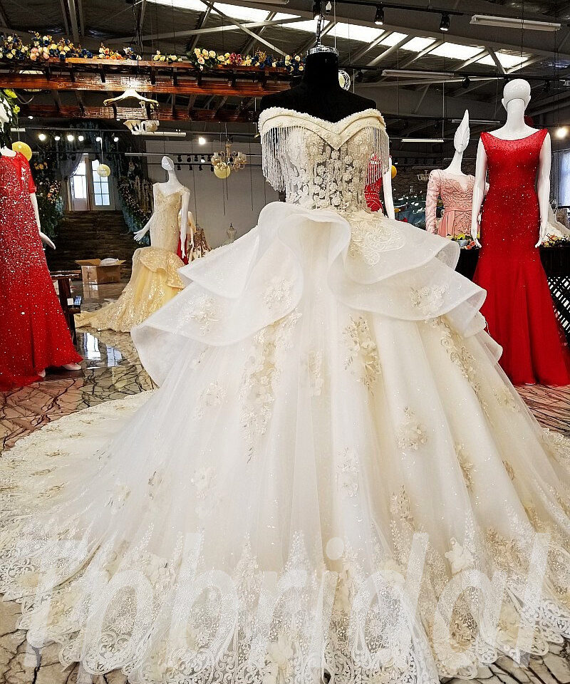 champagne wedding dress plus size 0231-08