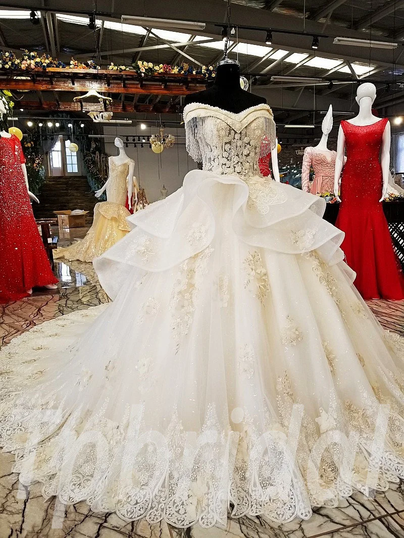 champagne wedding dress plus size 0231-08