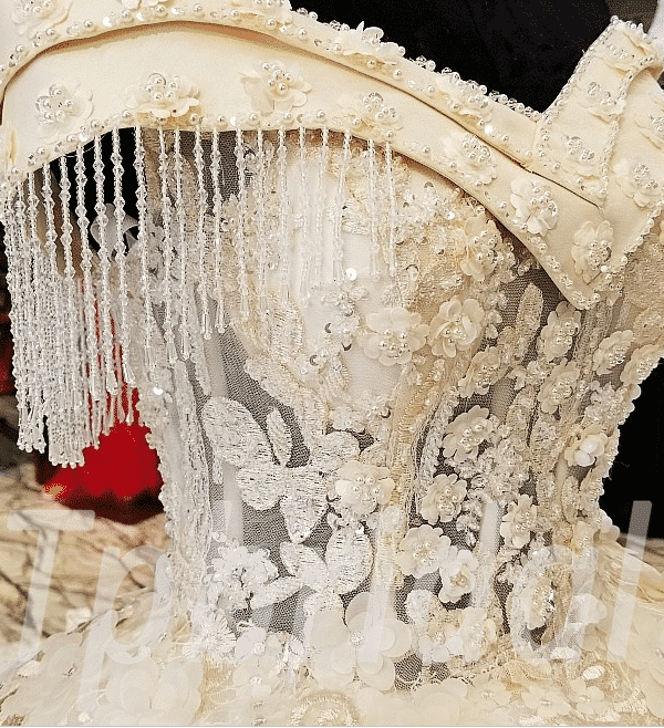 champagne wedding dress plus size 0231-09