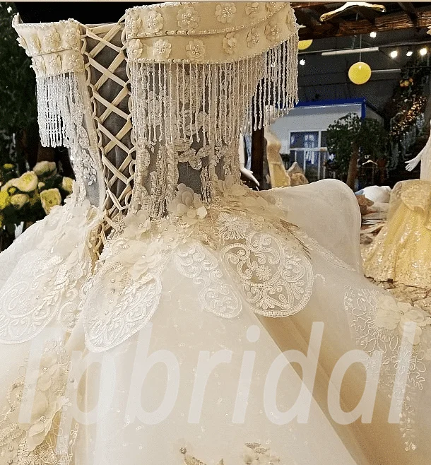 champagne wedding dress plus size 0231-10