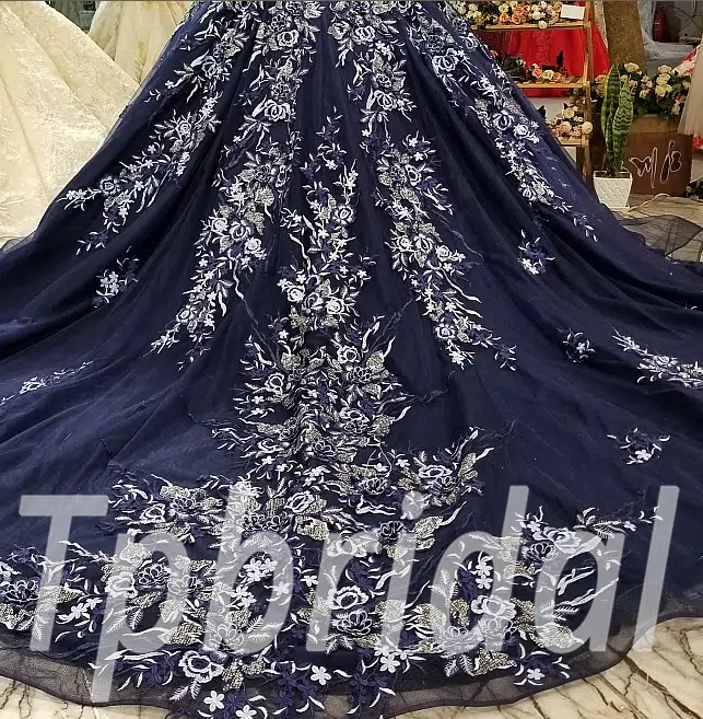 dark blue wedding dress 0236-02