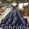 dark blue wedding dress 0236-03