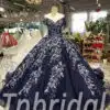 dark blue wedding dress 0236-03