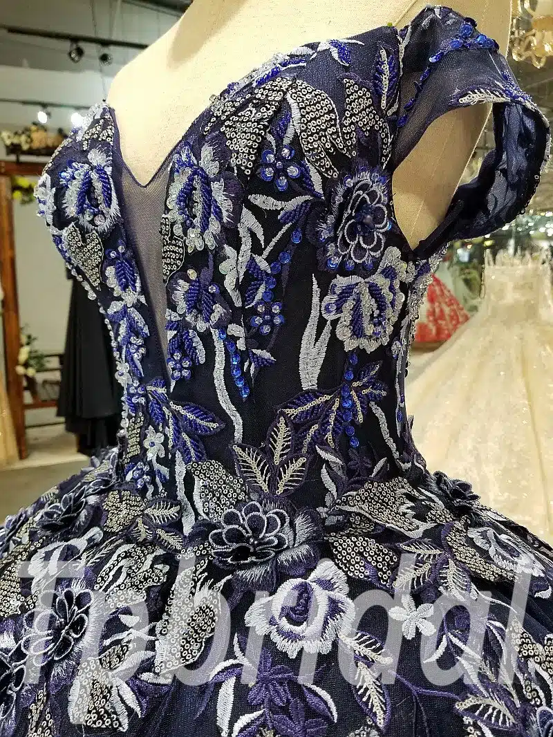 dark blue wedding dress 0236-09