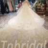 gold and white wedding dress 0235-03