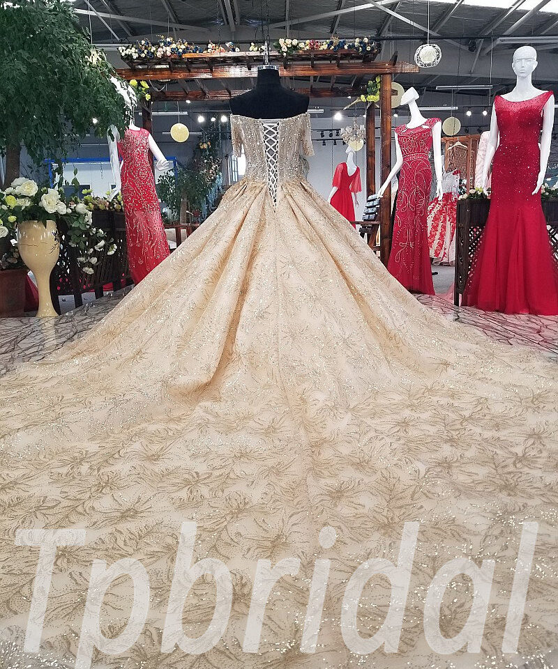 lace wedding dress gold 0222-03