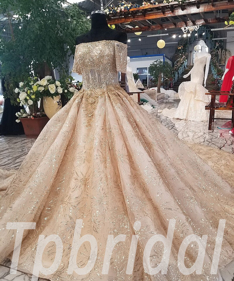 lace wedding dress gold 0222-04