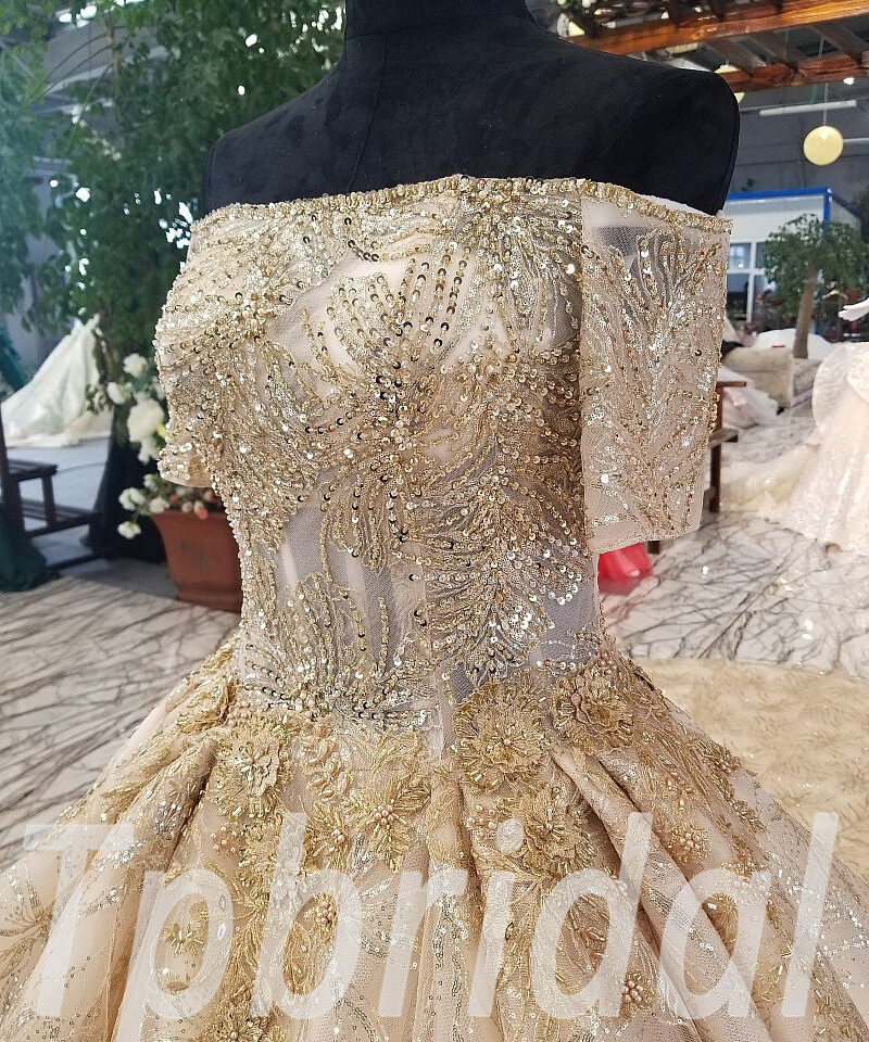 lace wedding dress gold 0222-08