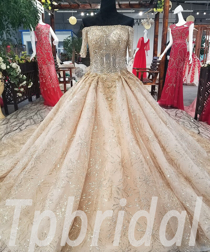 lace wedding dress gold 0222-09