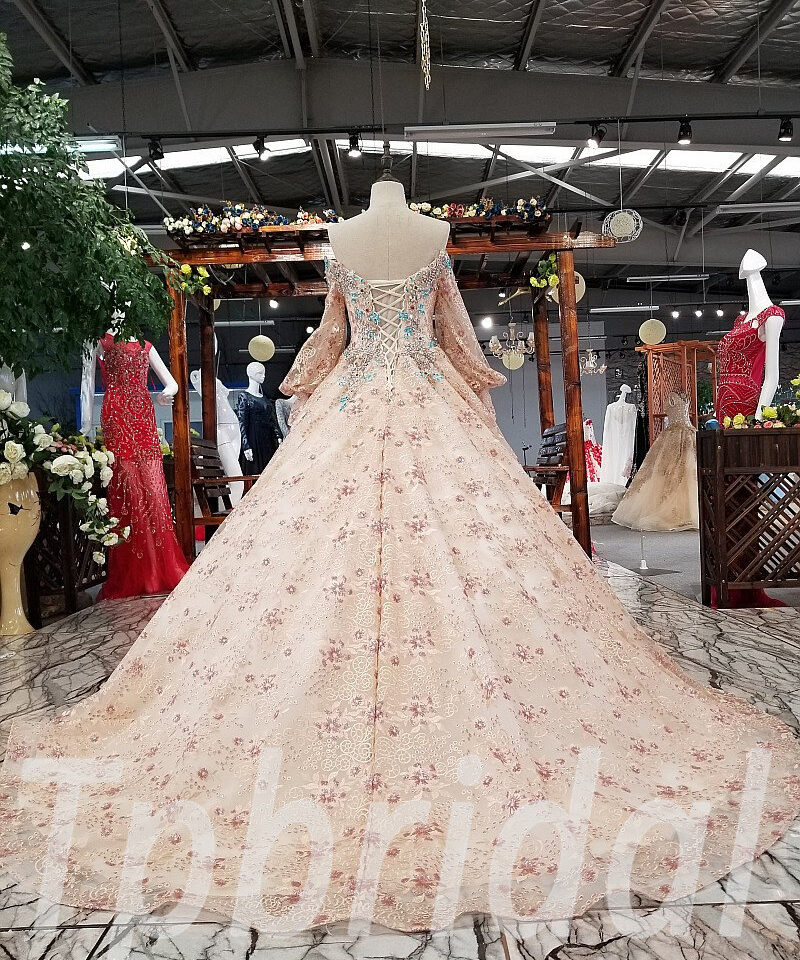 long sleeve wedding dress ball gown 0242-04