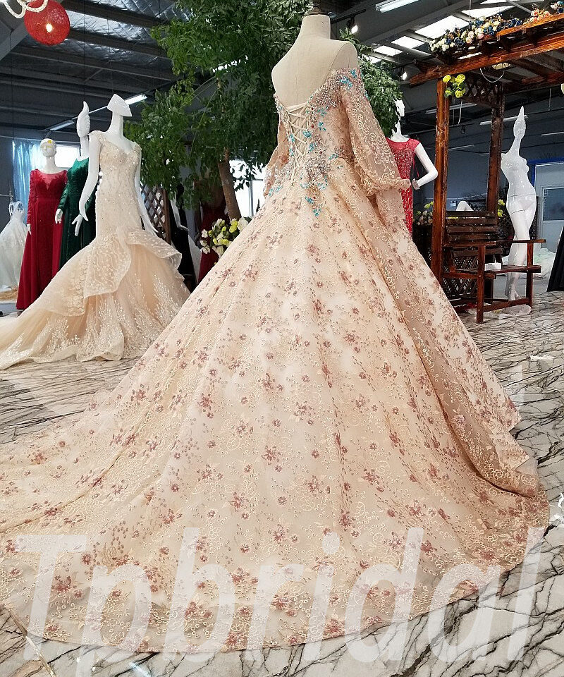 long sleeve wedding dress ball gown 0242-07