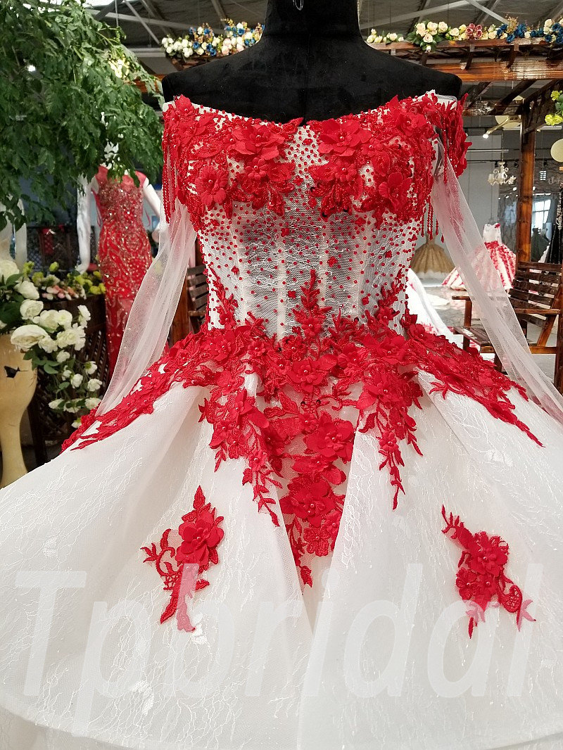 Red White Wedding Dresses Sleeves | Red White Wedding Dresses Plus Size -  Vintage - Aliexpress