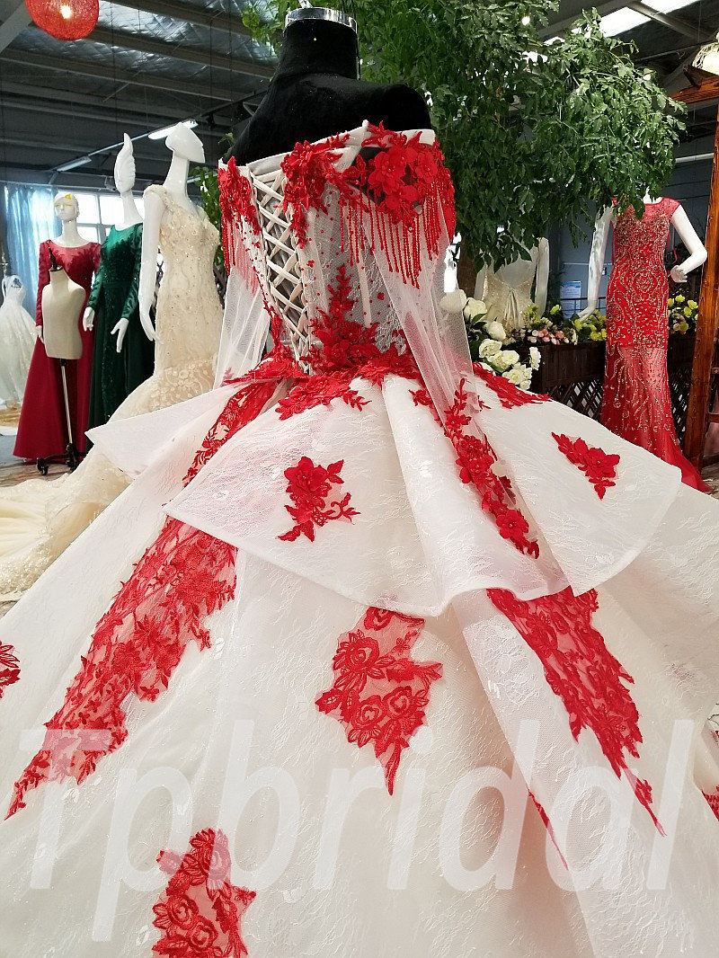 red and white wedding dresses