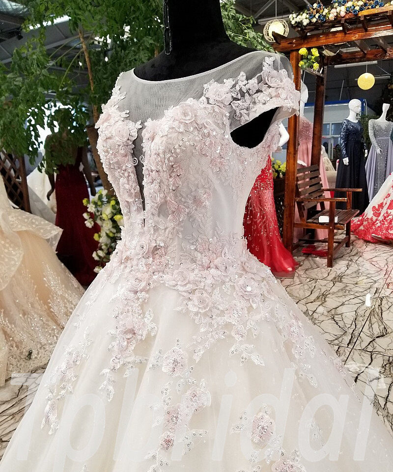 wedding dress pink and white 0238-06