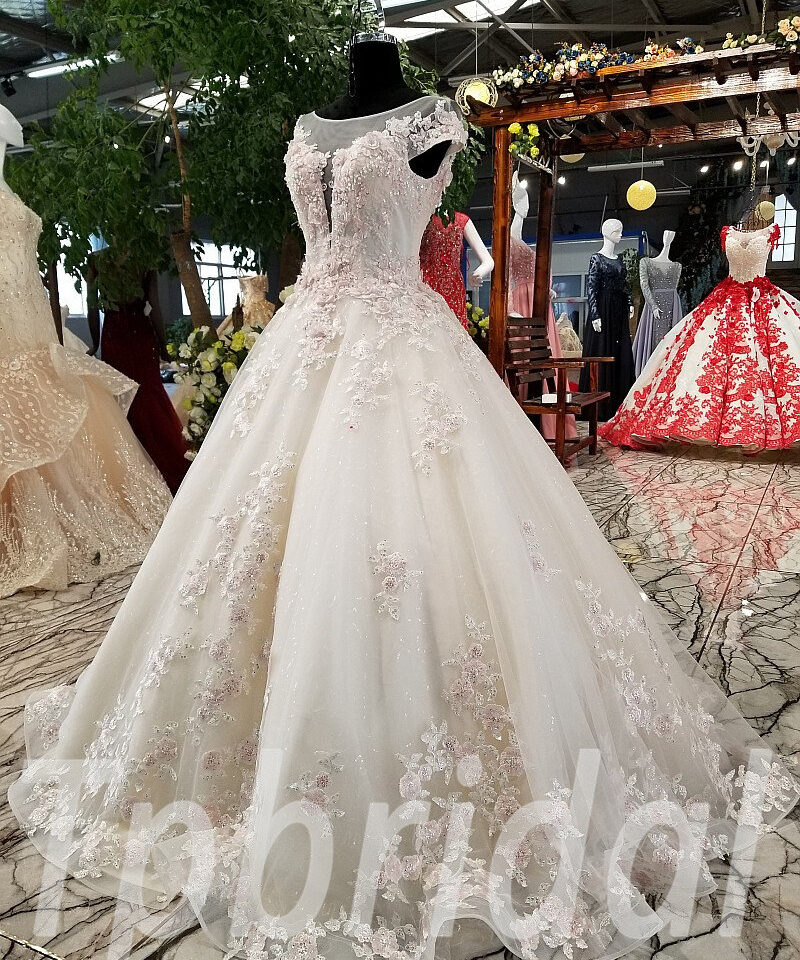 wedding dress pink and white 0238-08