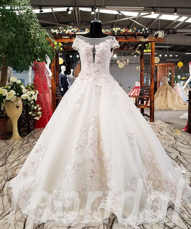 wedding dress pink and white 0238-09