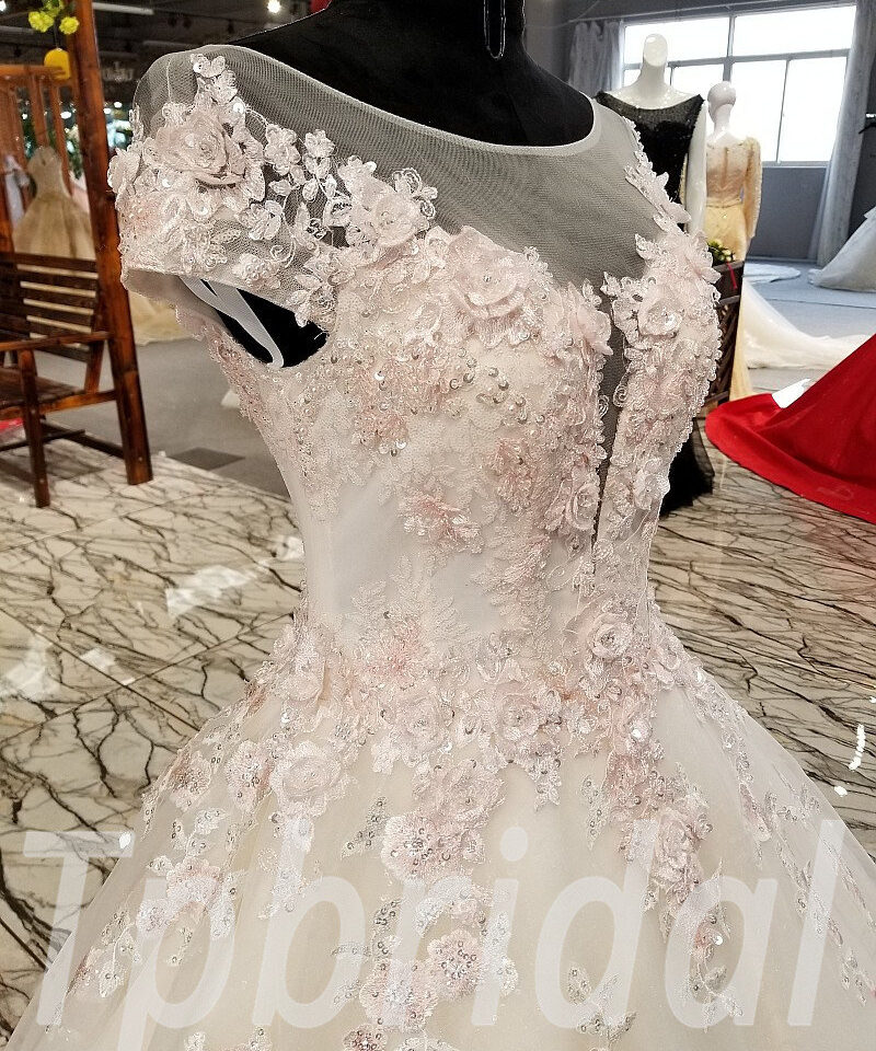 wedding dress pink and white 0238-10