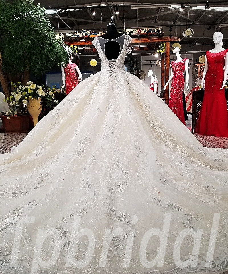 wedding dress v neck 0229-05