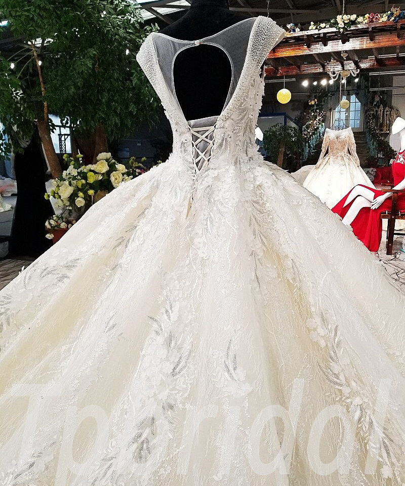 wedding dress v neck 0229-06