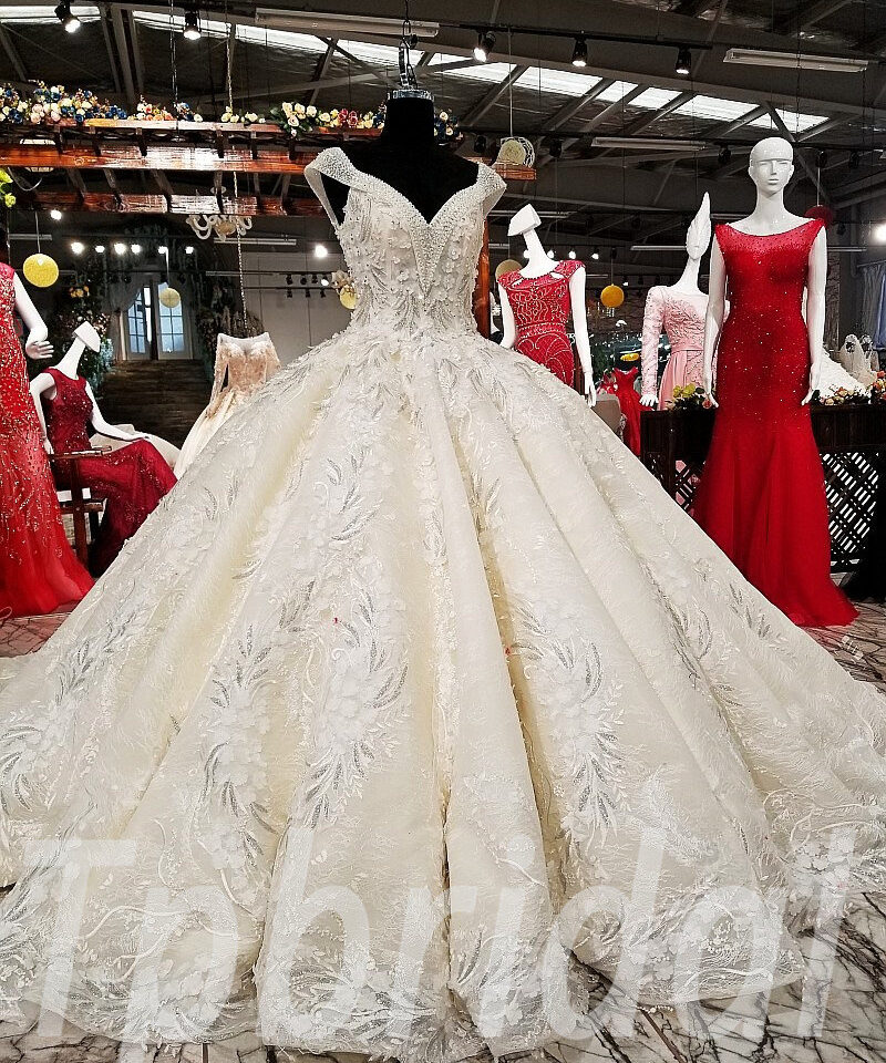 wedding dress v neck 0229-07