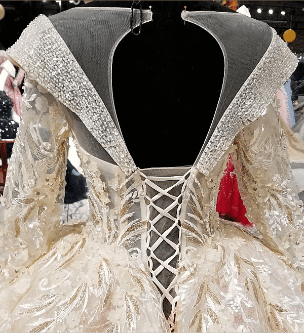 Champagne wedding dress flower 0246-02