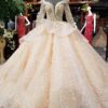 Champagne wedding dress flower 0246-03