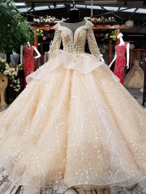 Champagne wedding dress flower 0246-03