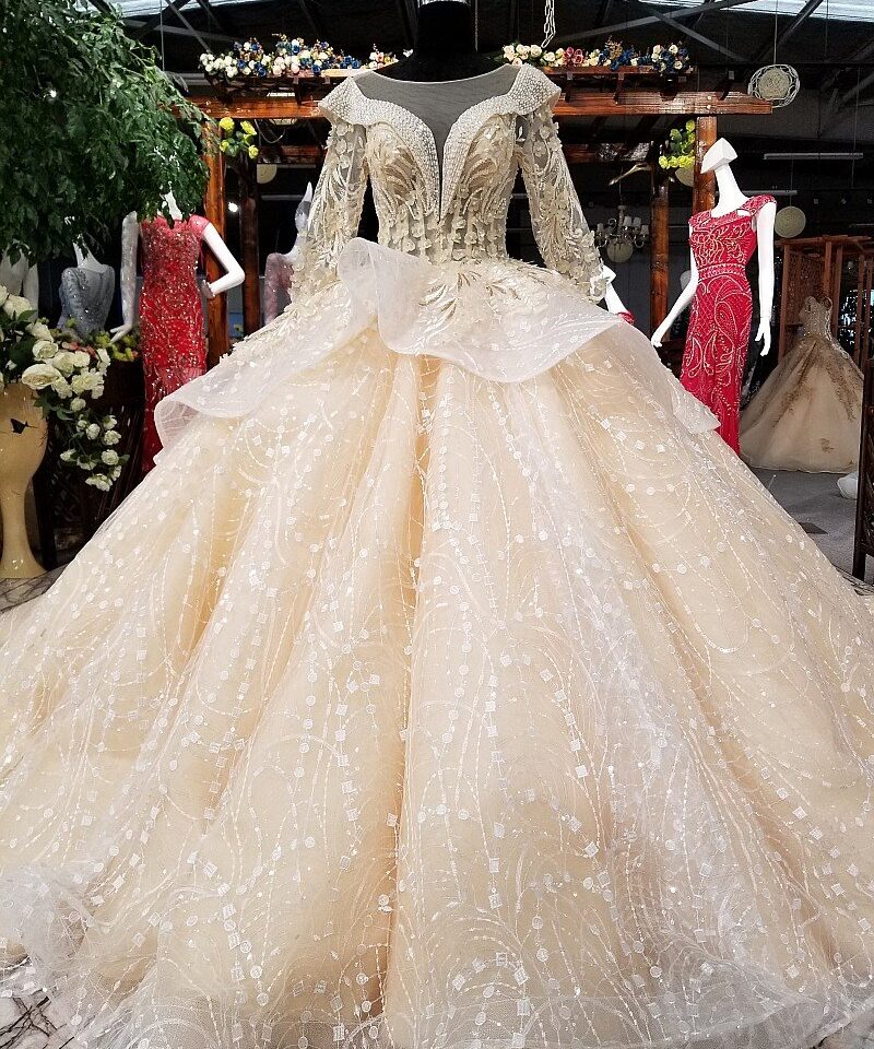 Champagne wedding dress flower 0246-03