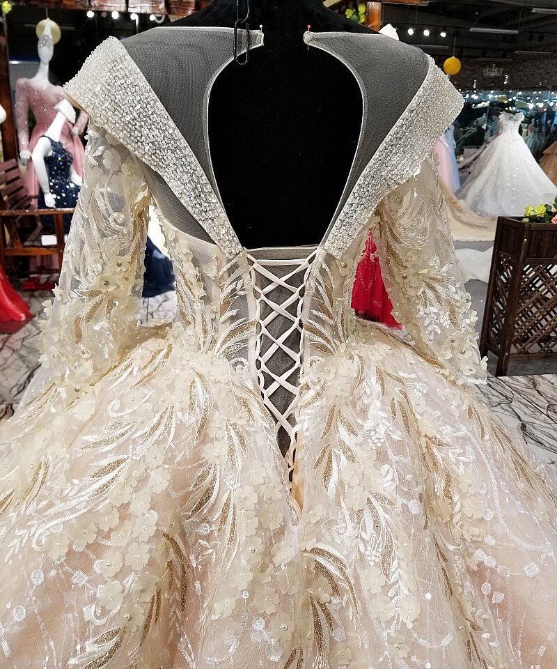 Champagne wedding dress flower 0246-04