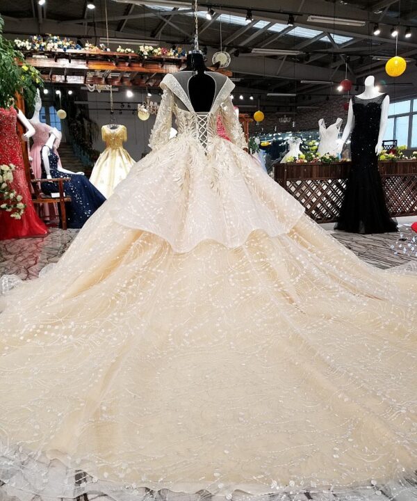 Champagne wedding dress flower 0246-05