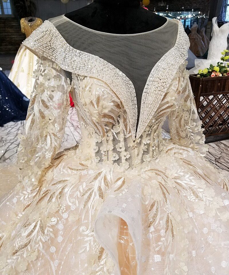 Champagne wedding dress flower 0246-06