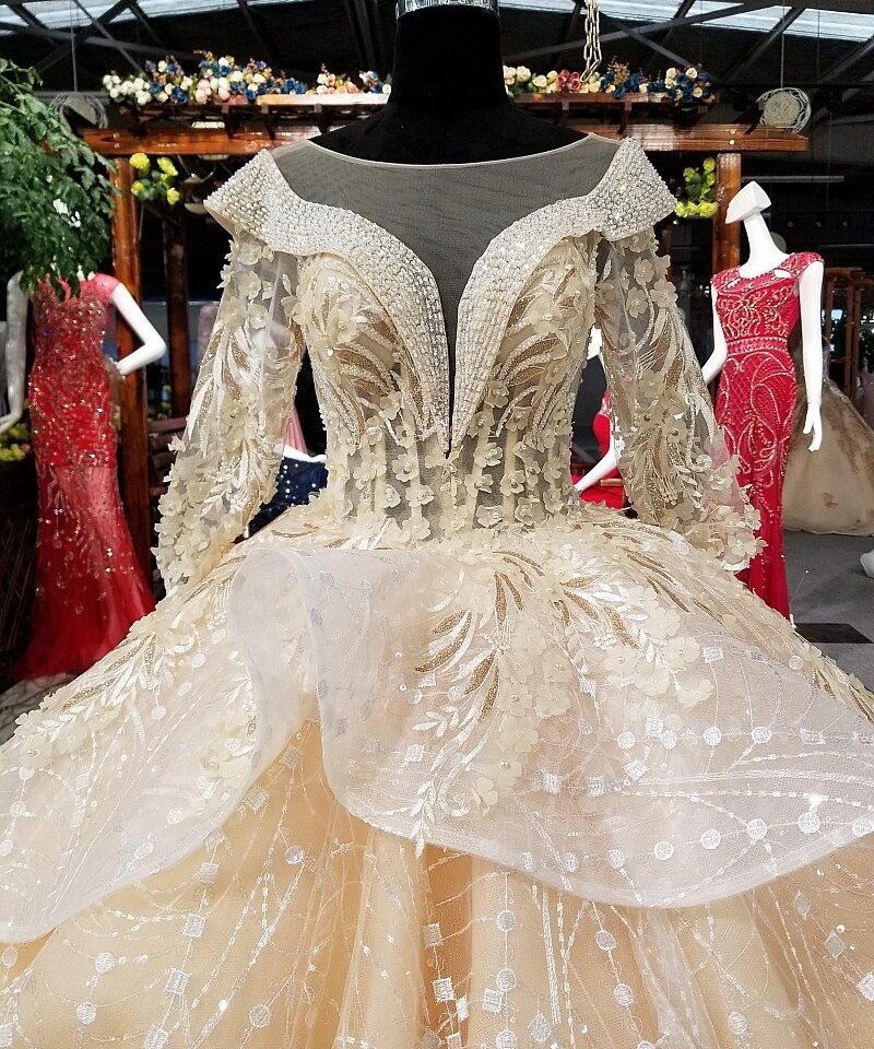 Champagne wedding dress flower 0246-07