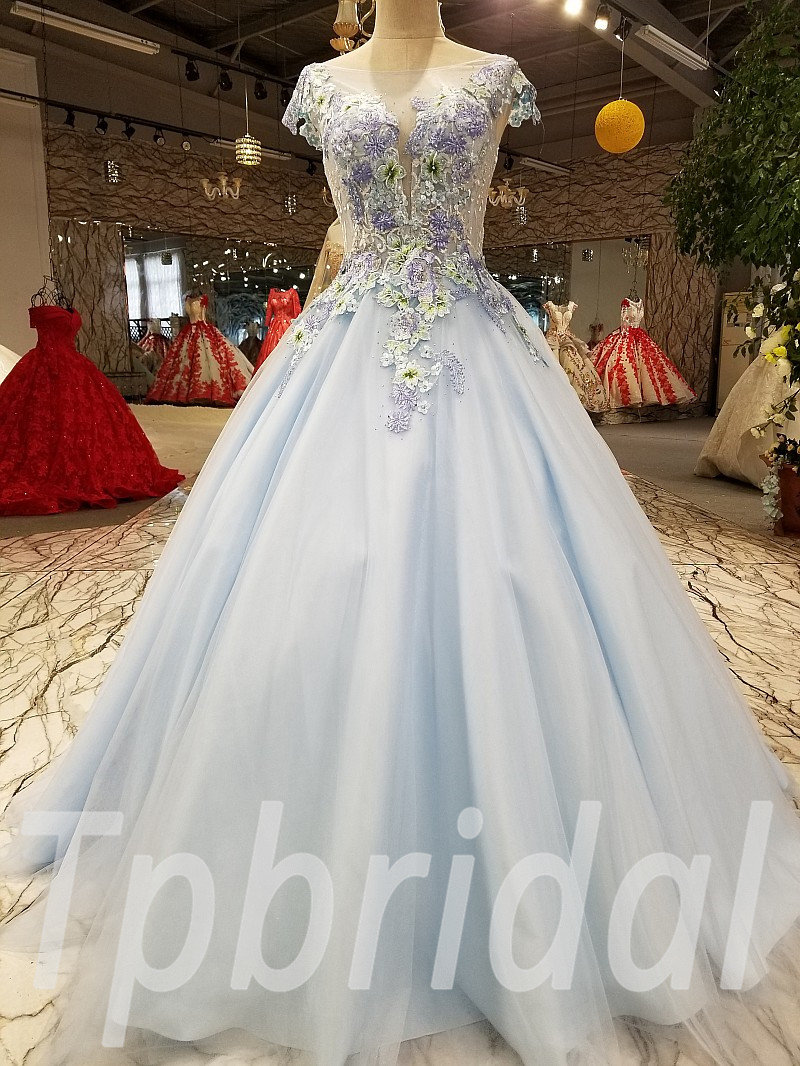 A Line Prom Dress  Light Blue Quinceanera  Dress  Under  200  Sale