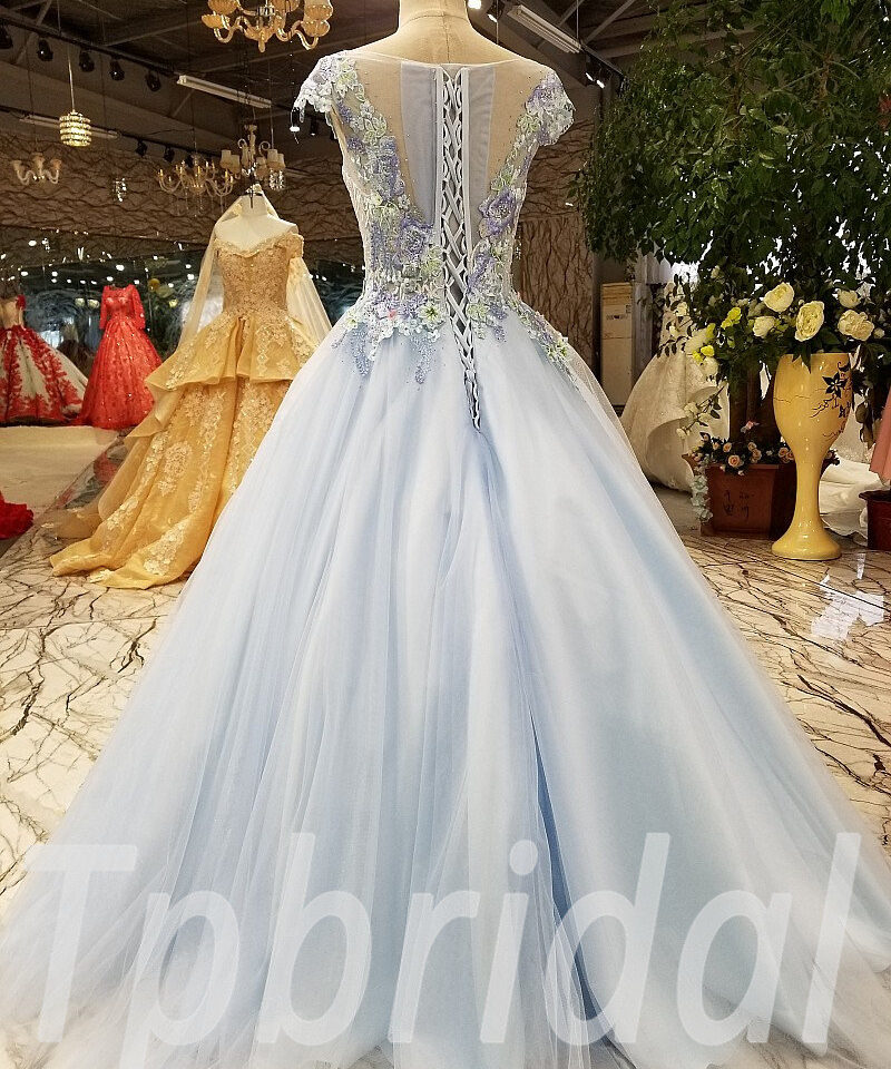 a line prom dress light blue 263-03