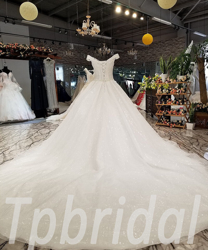 a line wedding dress train 261-06