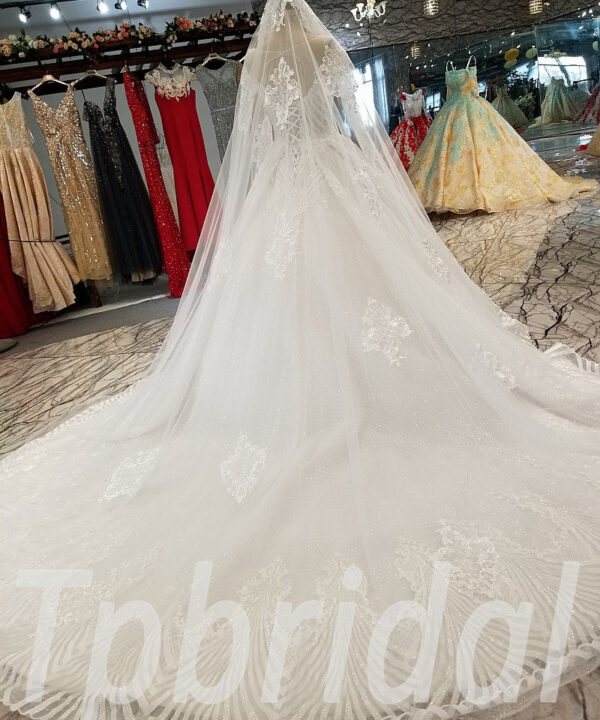 a line wedding dress with lace 286-05