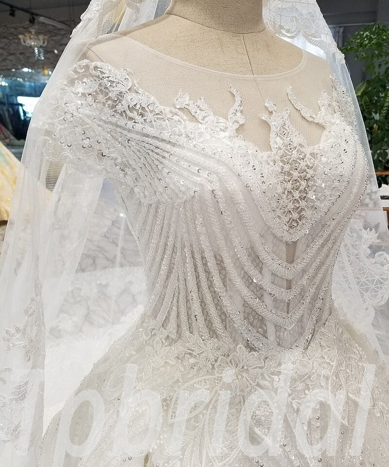 a line wedding dress with lace 286-06