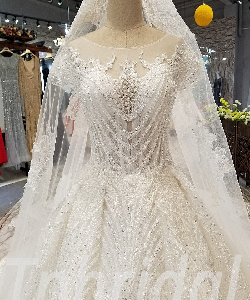 a line wedding dress with lace 286-11