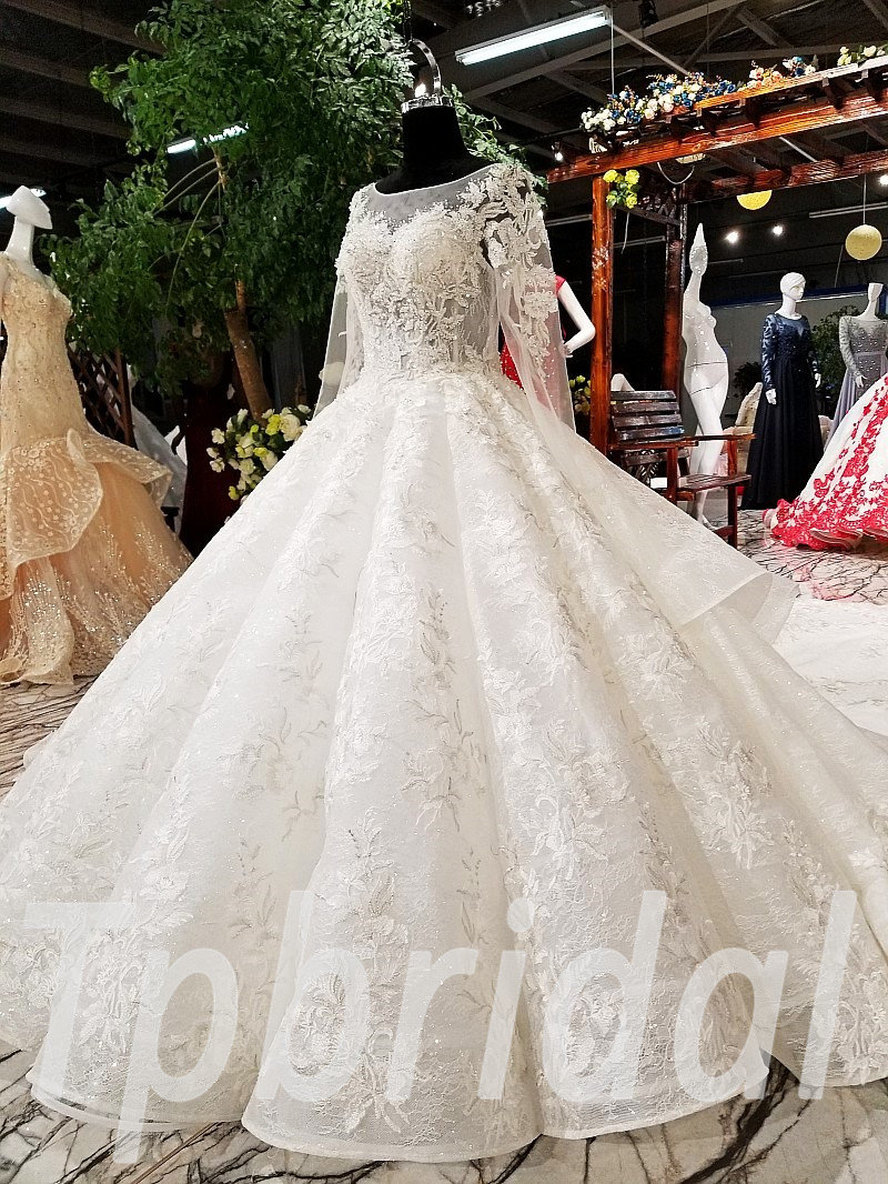 Puffy Wedding Dresses With Long Trains