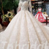ball gown wedding dress long train 0250-07