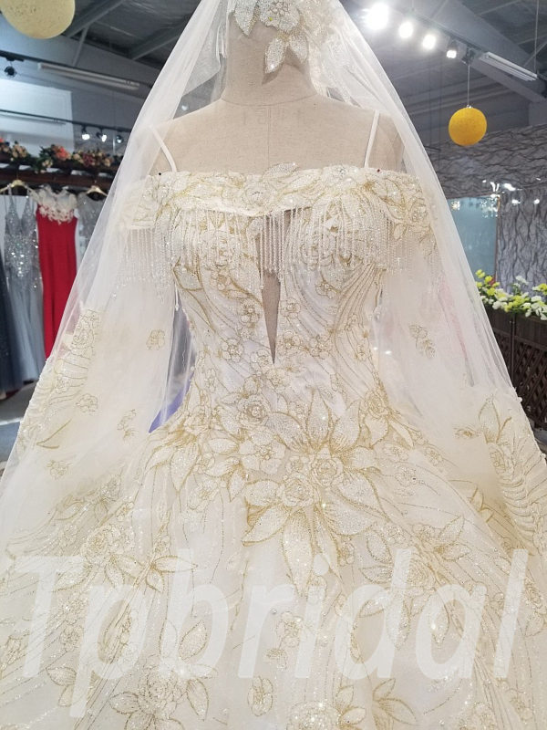 Gold wedding dresses online shopping bridal gown sale • tpbridal