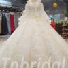 ball gown wedding dress with long train 284-08