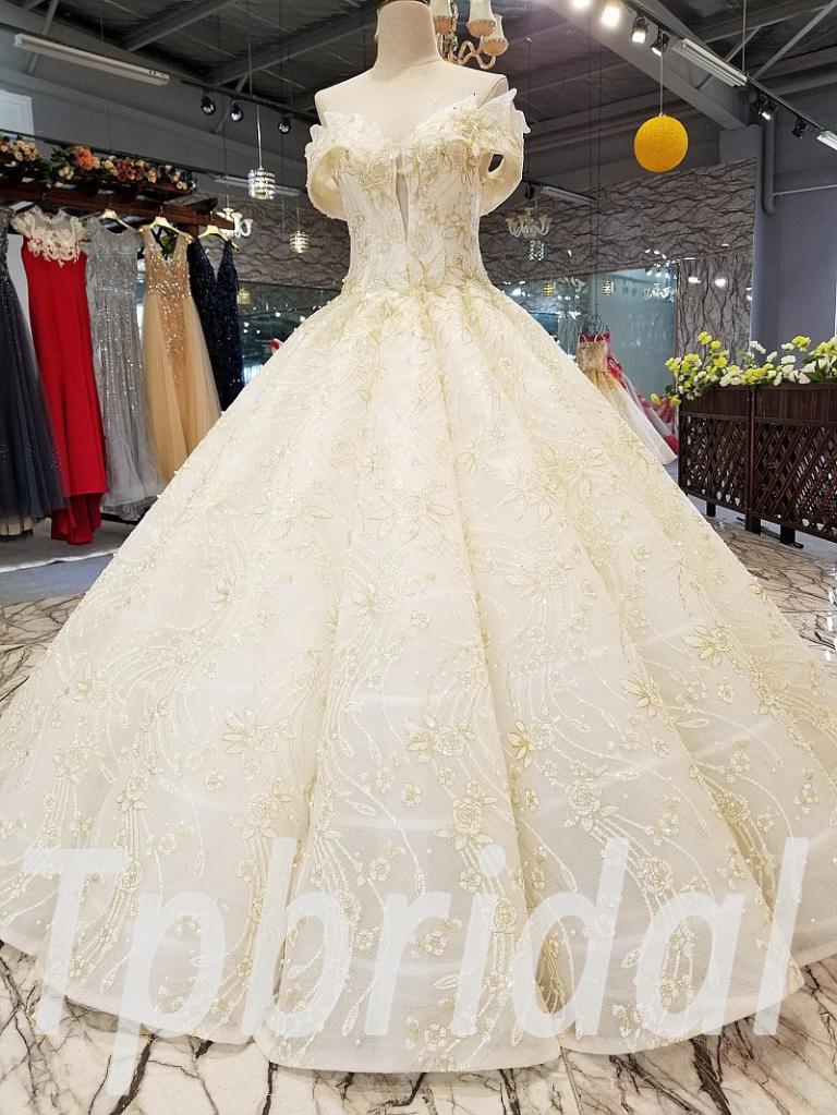 golden white gown