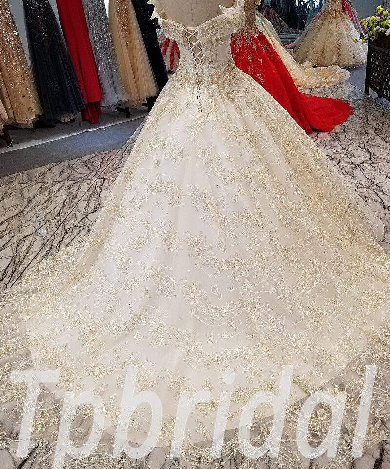 gold and white wedding dress 278-06