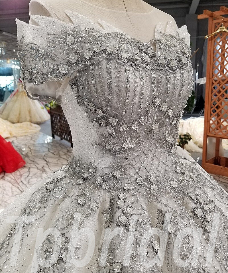 grey prom dress ball gown 291-03