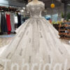 grey prom dress ball gown 291-04