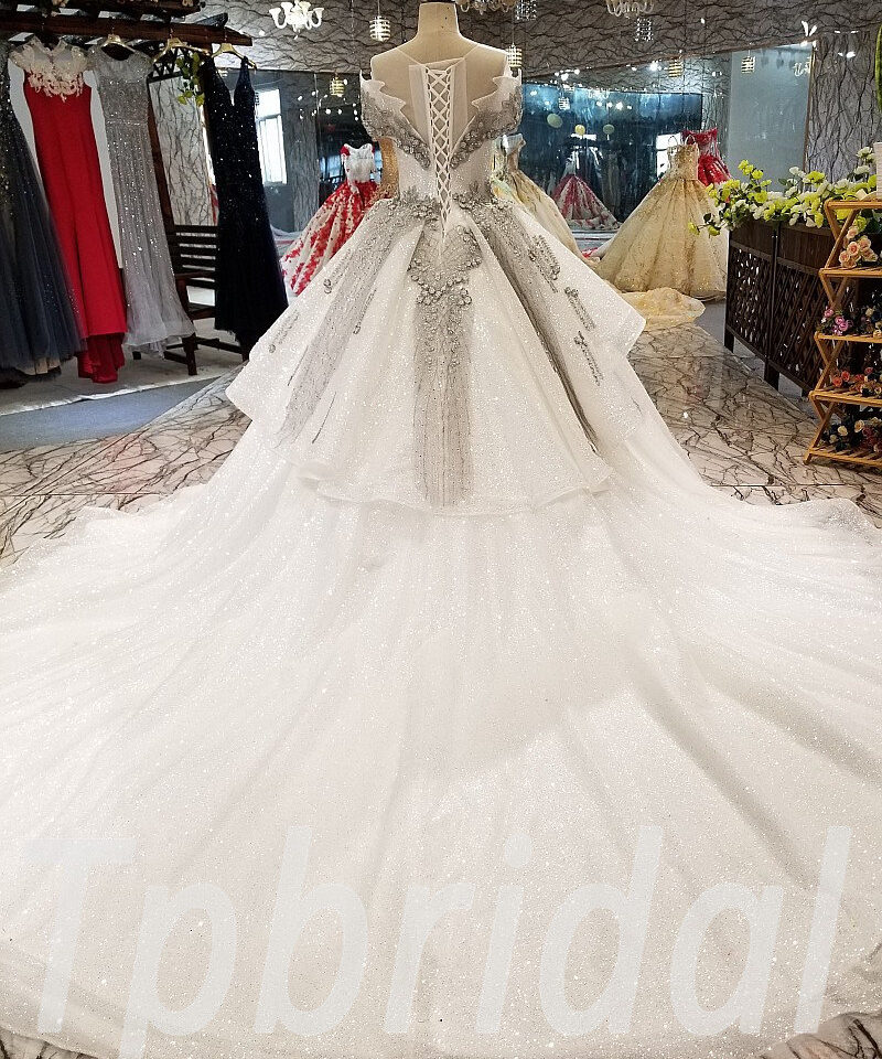 grey prom dress ball gown 291-05